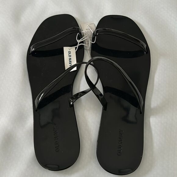 Black Jelly Slides Womens 10 Old Navy - Picture 2 of 3